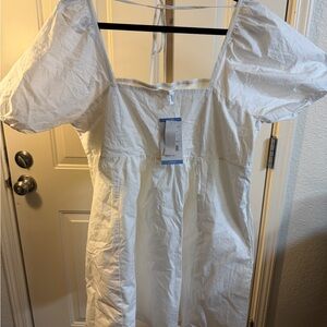 NWT Draper James Puff Sleeve White Mini Dress Size L